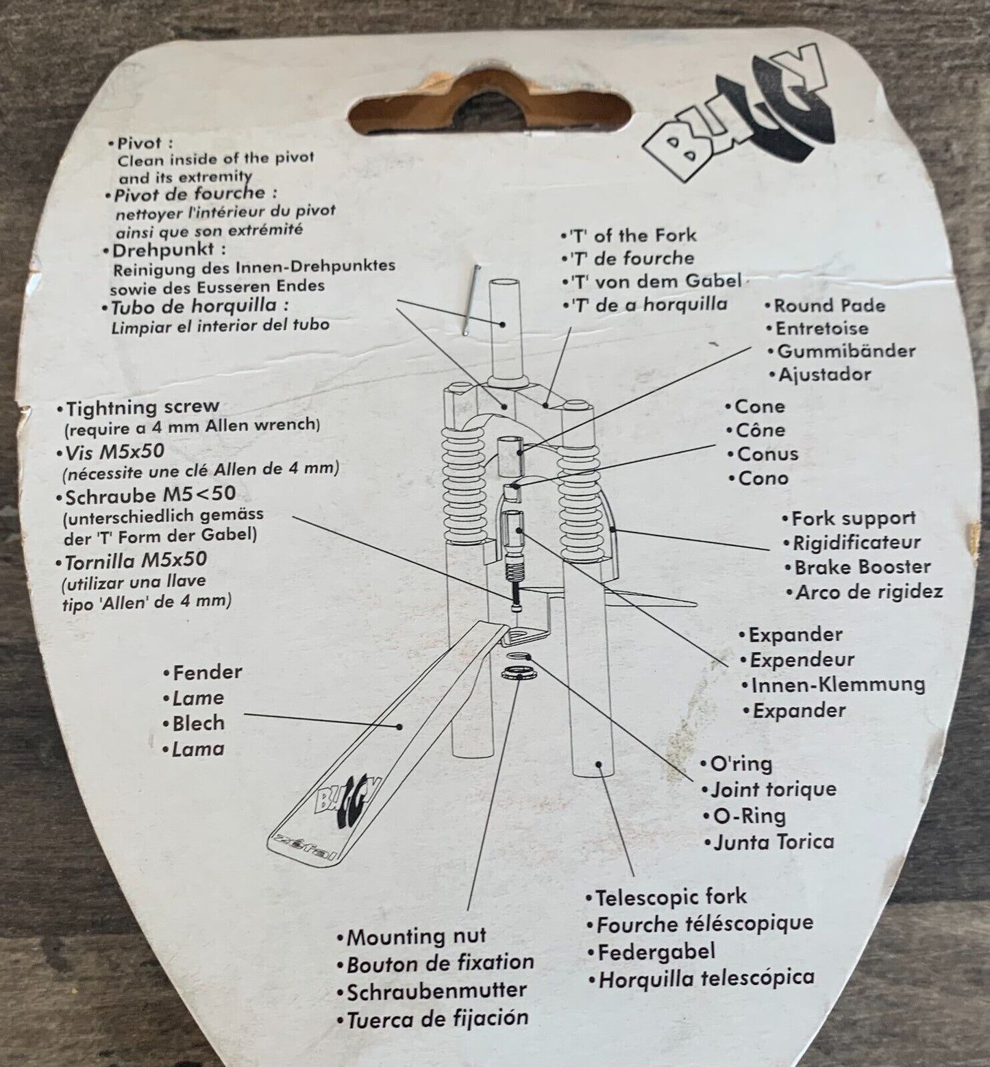 Zefal Front Mountain Bike Mudgaurd, 18- 26mm Straight Steerer Tube