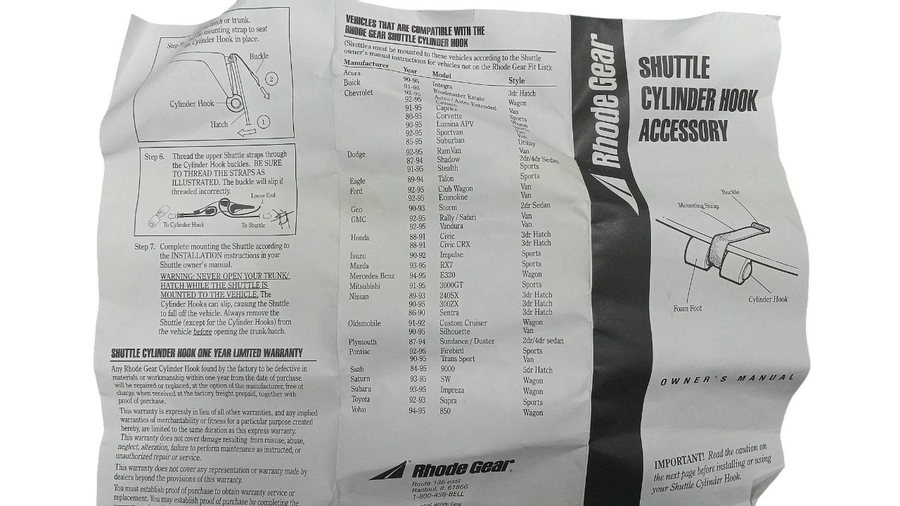 Rhode Gear Cylinder Hook