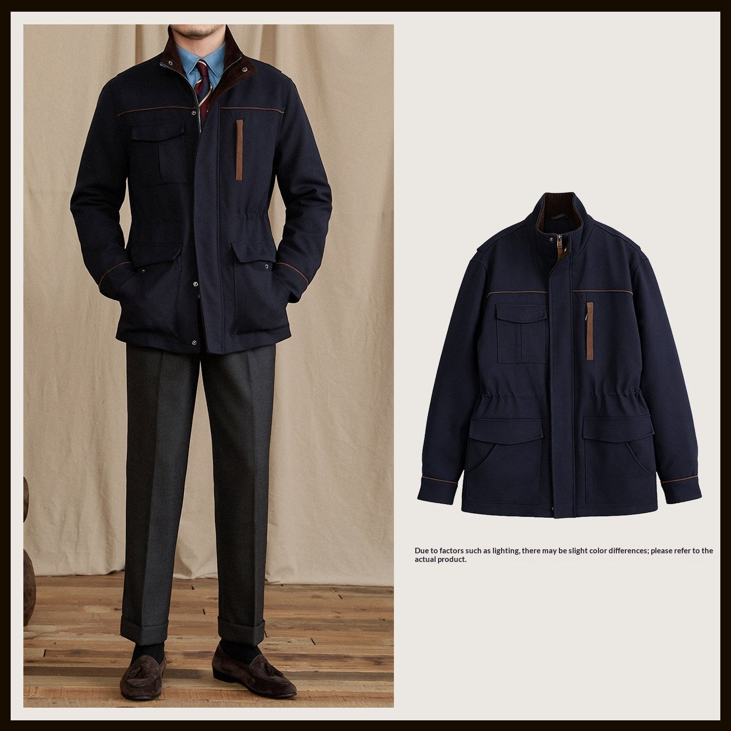 Vintage Stand-Up Collar Slim-Fit Bespoke Gentlemans Jacket