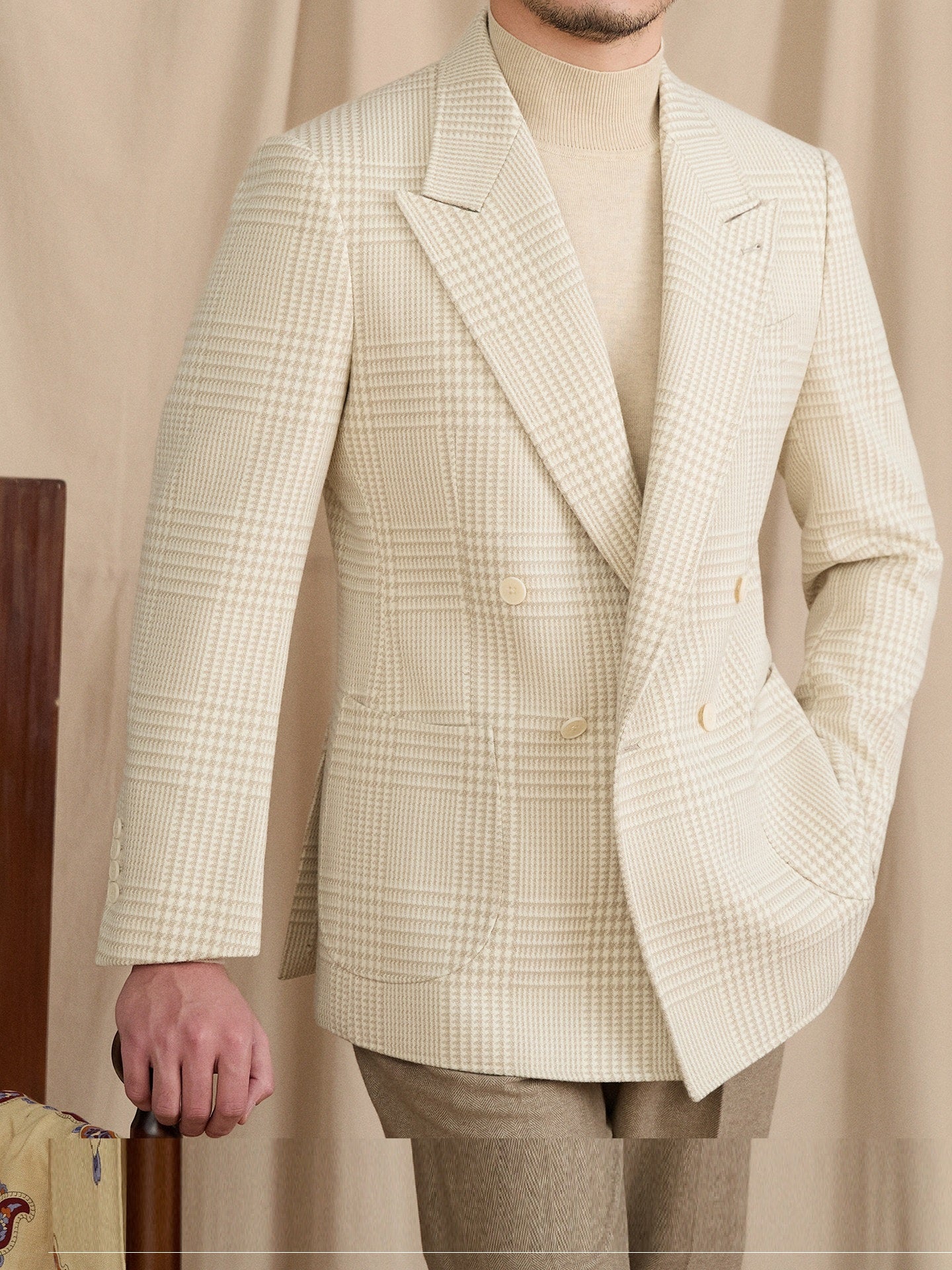Italian-designed Double-breasted Casual Vintage Suit