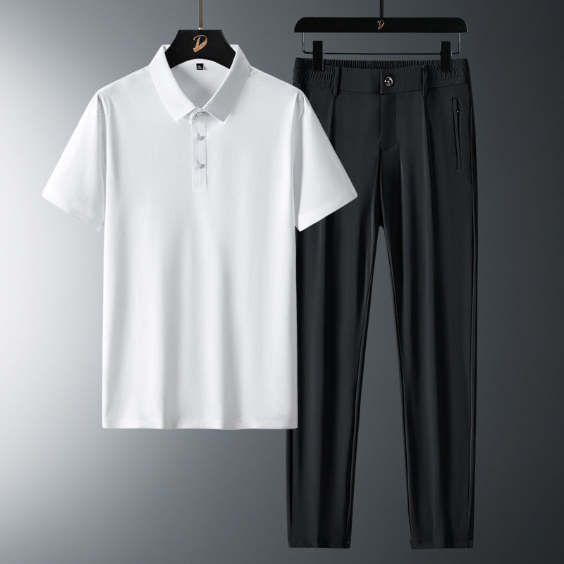 Costume en soie glacée pour homme, style business décontracté