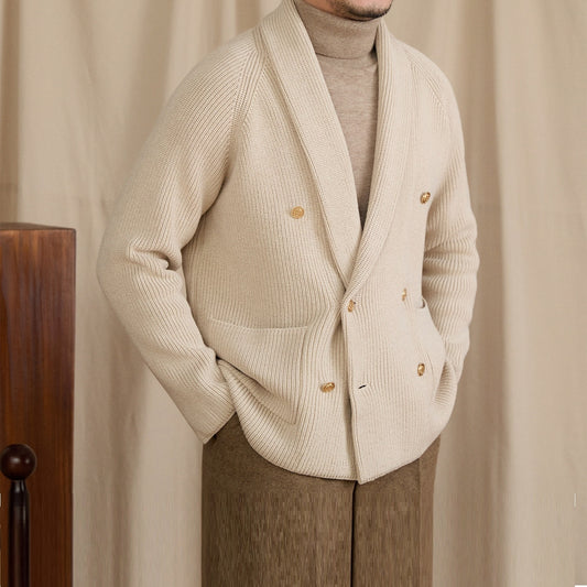 Blazer en maille croisée, pull décontracté