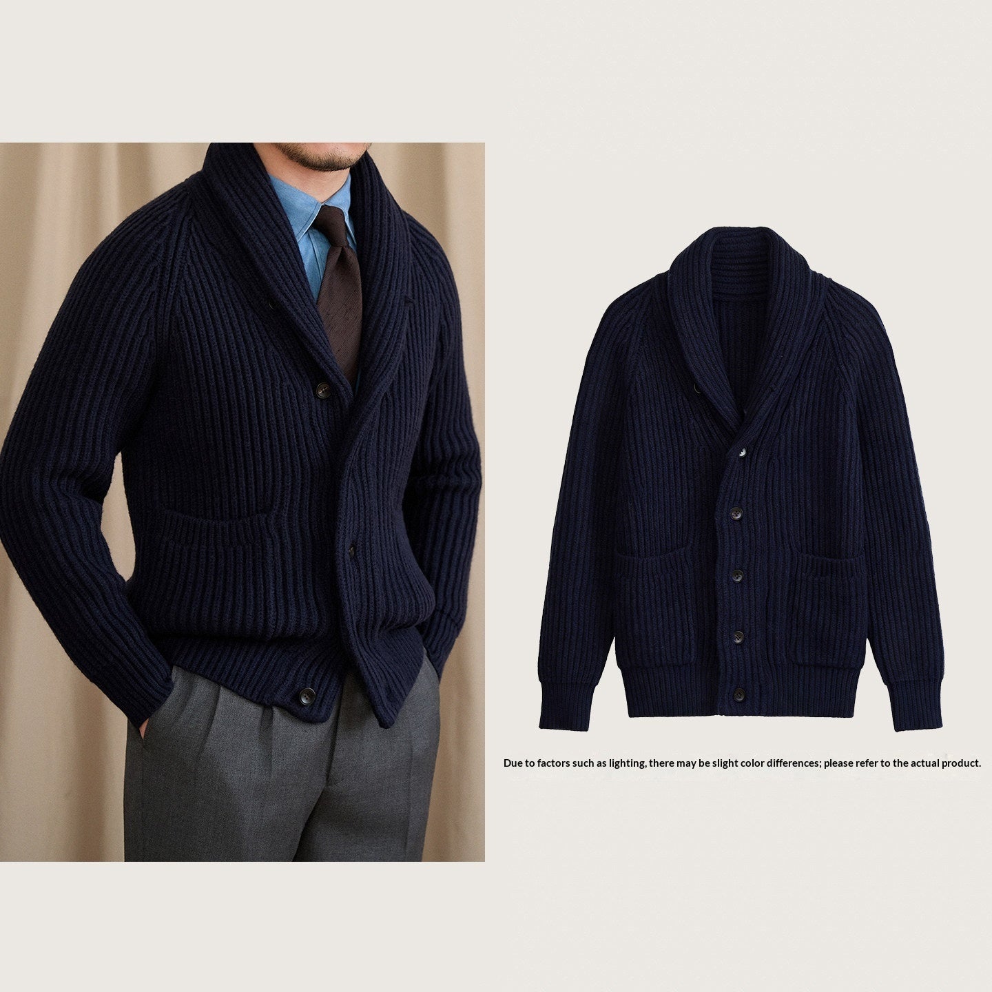 Gilet cardigan décontracté, chaud et élégant pour homme, idéal pour les trajets domicile-travail.