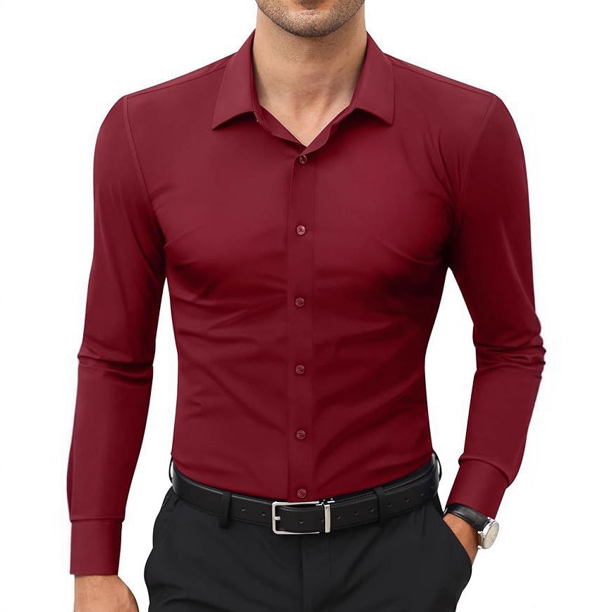 Mens Slim-Fit Solid-Color Work Shirt From Europe And The US - O'Callaghan Group