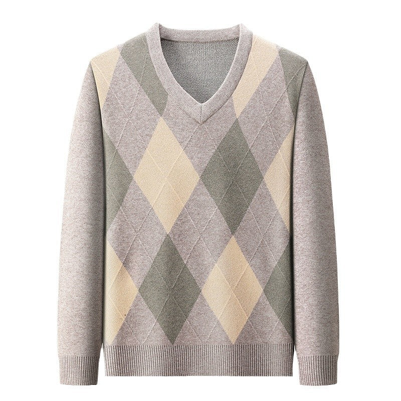 Mens Stylish Casual V-Neck Knitted Sweater - O'Callaghan Group