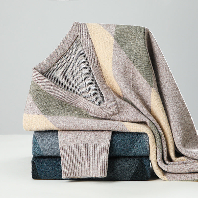 Mens Stylish Casual V-Neck Knitted Sweater - O'Callaghan Group