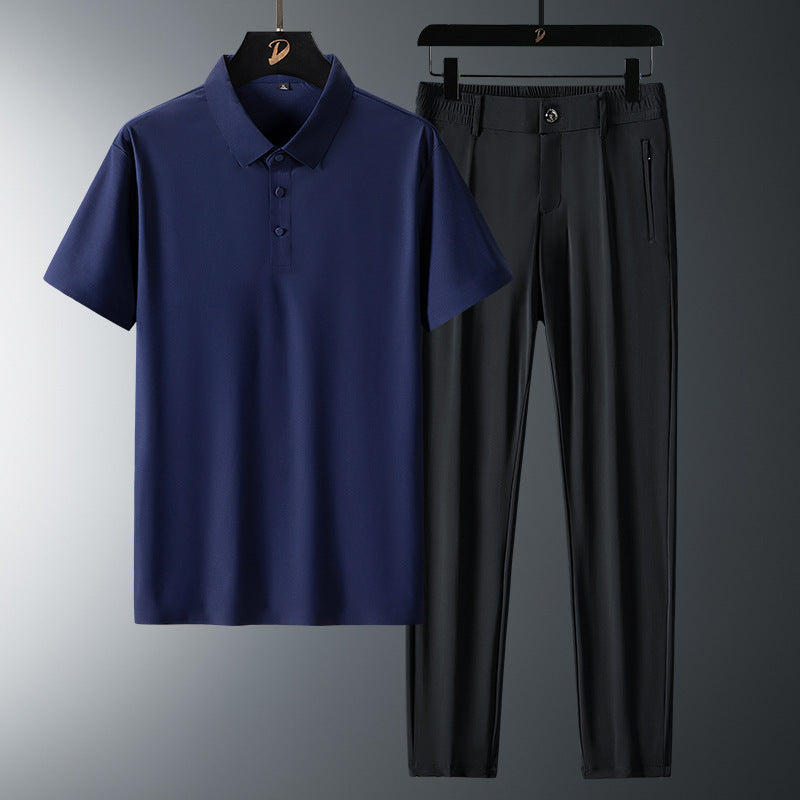 Costume en soie glacée pour homme, style business décontracté