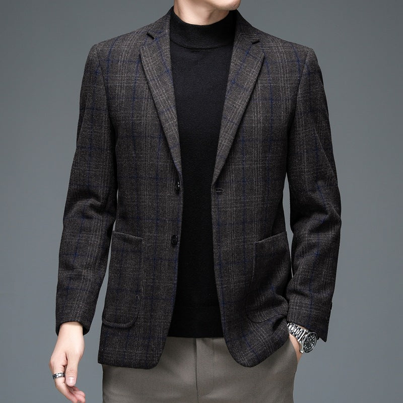 Blazer à carreaux élégant pour homme, style business décontracté
