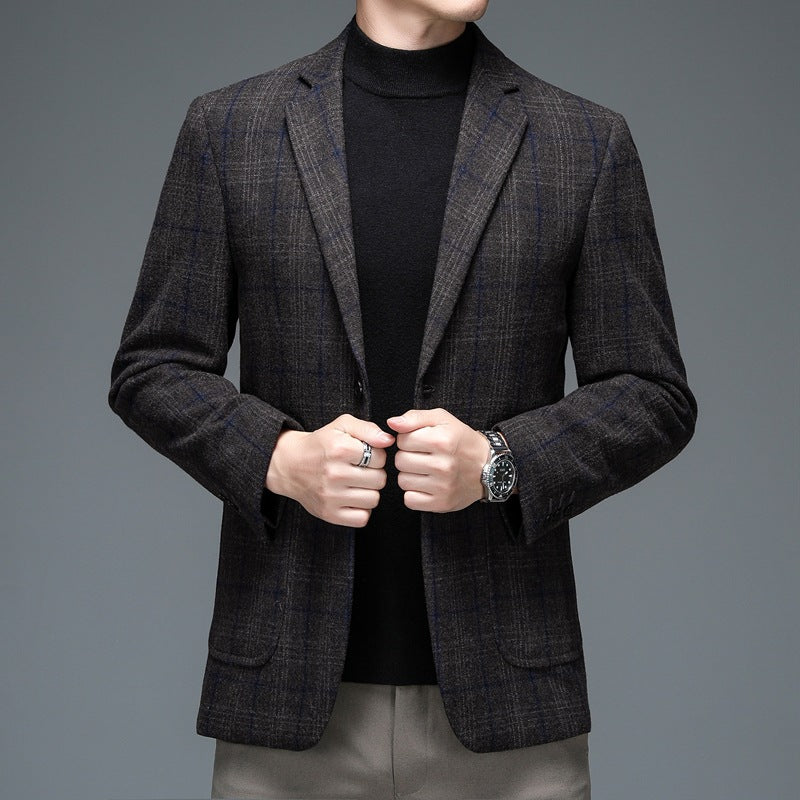 Blazer à carreaux élégant pour homme, style business décontracté