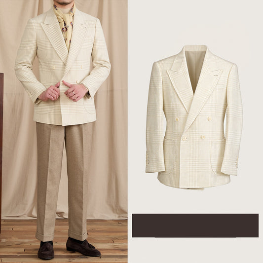 Costume vintage décontracté à double boutonnage de conception italienne