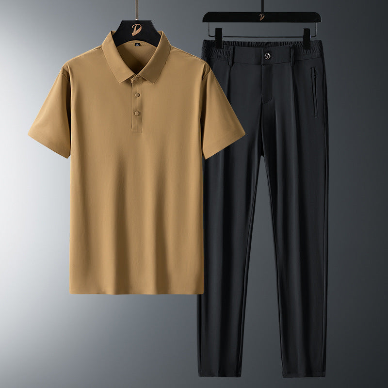 Costume en soie glacée pour homme, style business décontracté