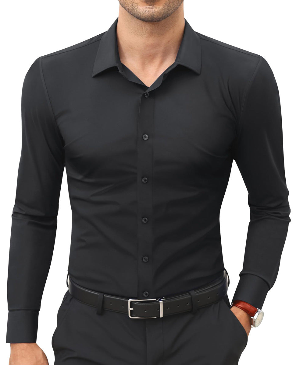 Mens Slim-Fit Solid-Color Work Shirt From Europe And The US - O'Callaghan Group