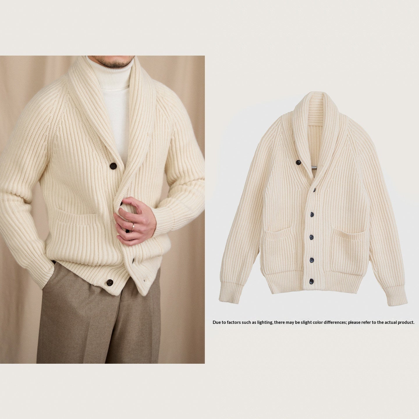 Gilet cardigan décontracté, chaud et élégant pour homme, idéal pour les trajets domicile-travail.