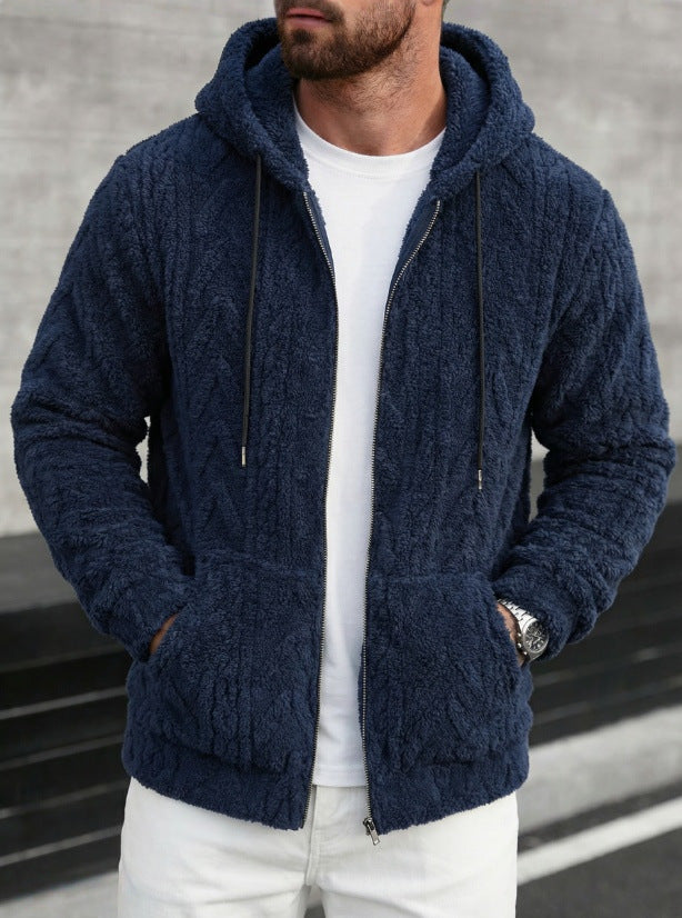 Mens Casual Hooded Sweatshirt Fallwinter Loose-fitting Knitwear