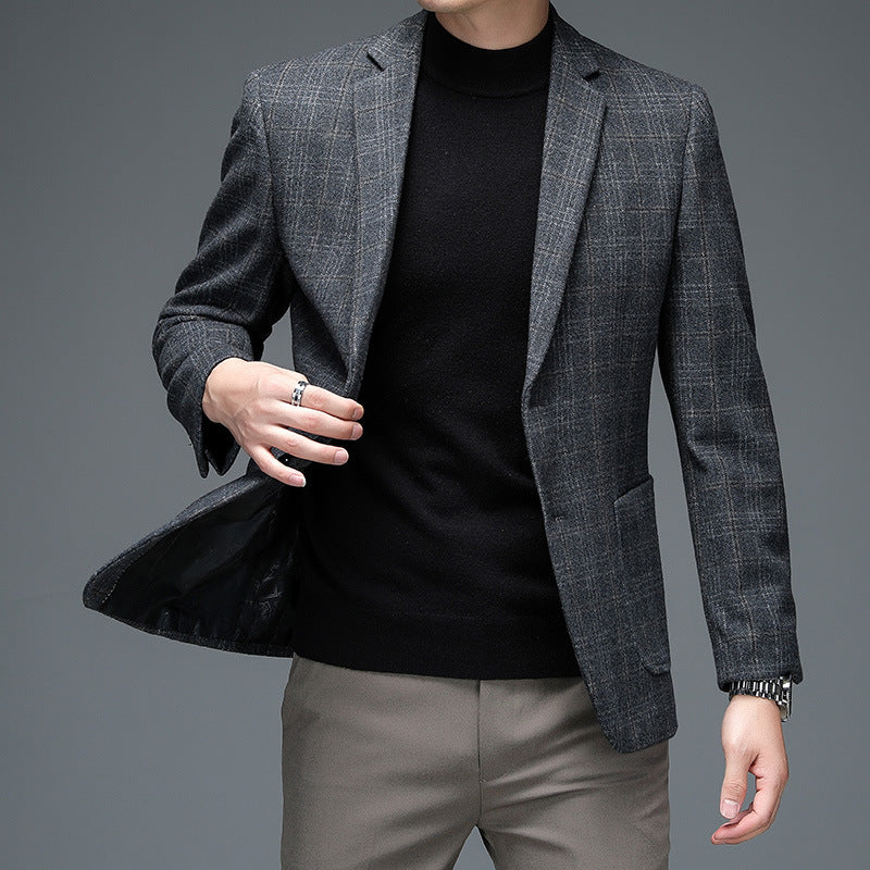 Blazer à carreaux élégant pour homme, style business décontracté