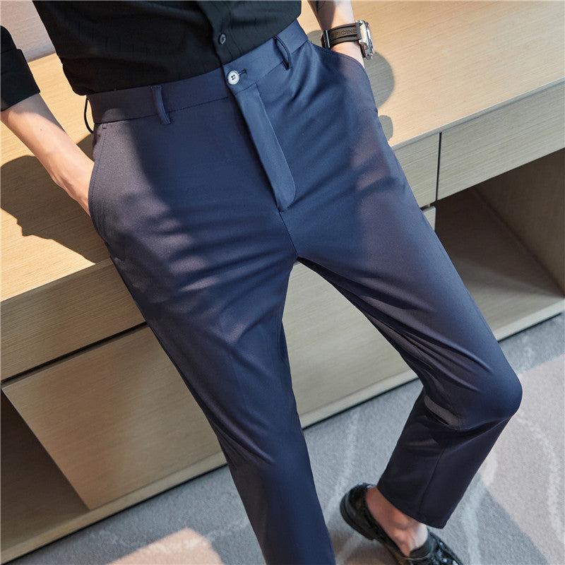 Mens Casual Solid-color Slim-fit Pants - O'Callaghan Group