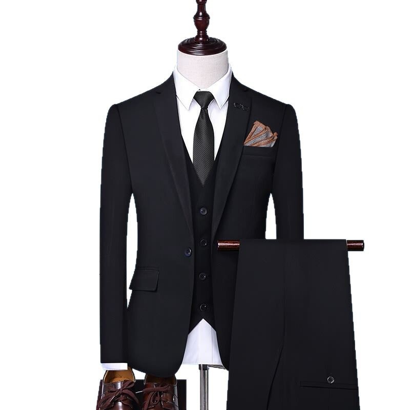 Costume de mariage trois pièces uni pour homme