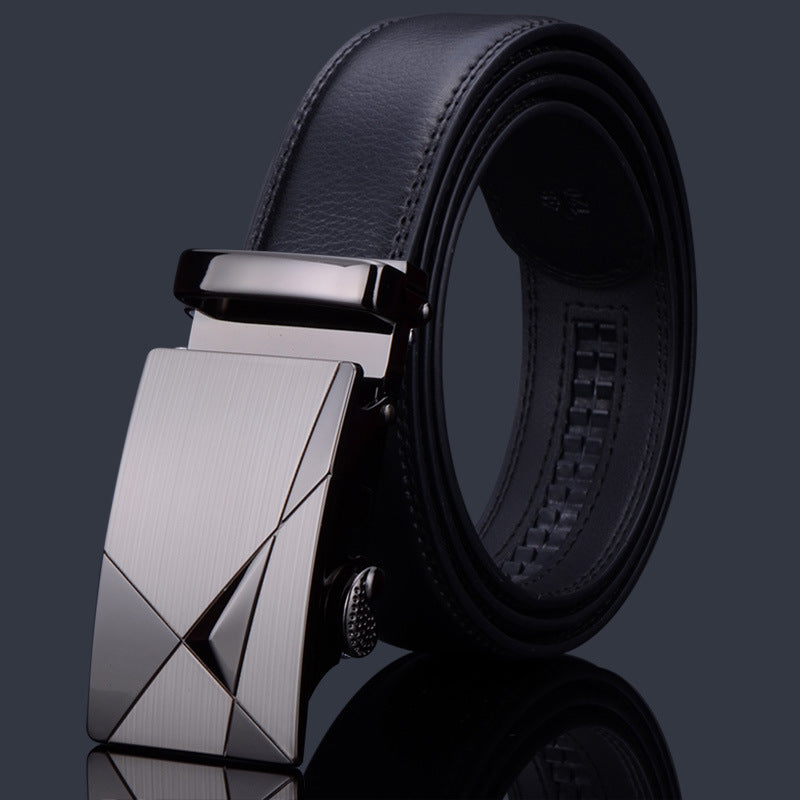 Mens Genuine Leather Belt With Automatic Buckle