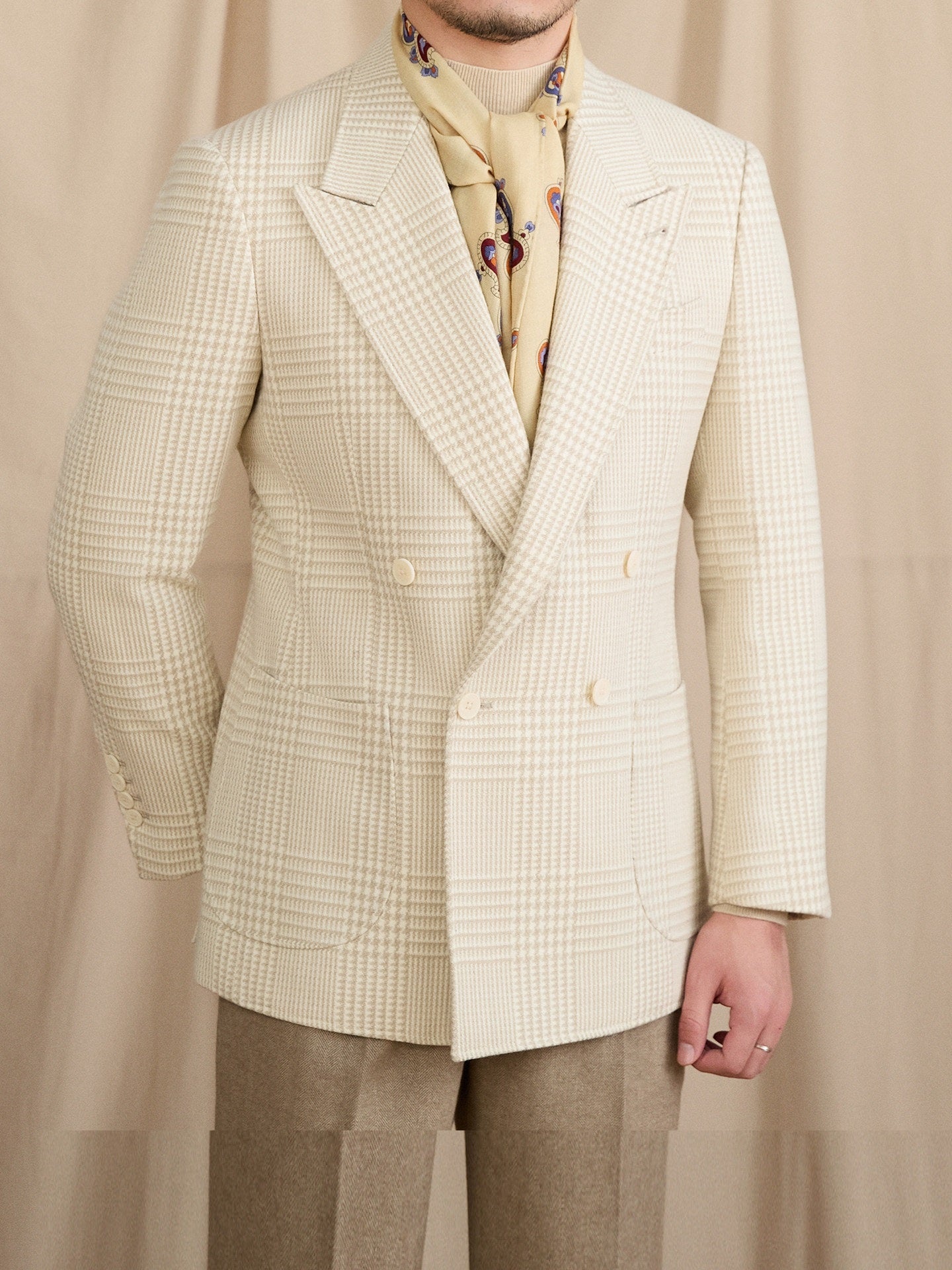 Italian-designed Double-breasted Casual Vintage Suit