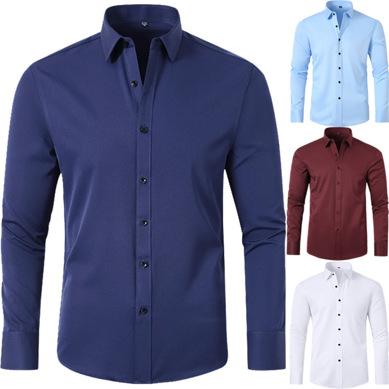 Chemise homme légère, extensible dans les quatre sens et infroissable, sans repassage