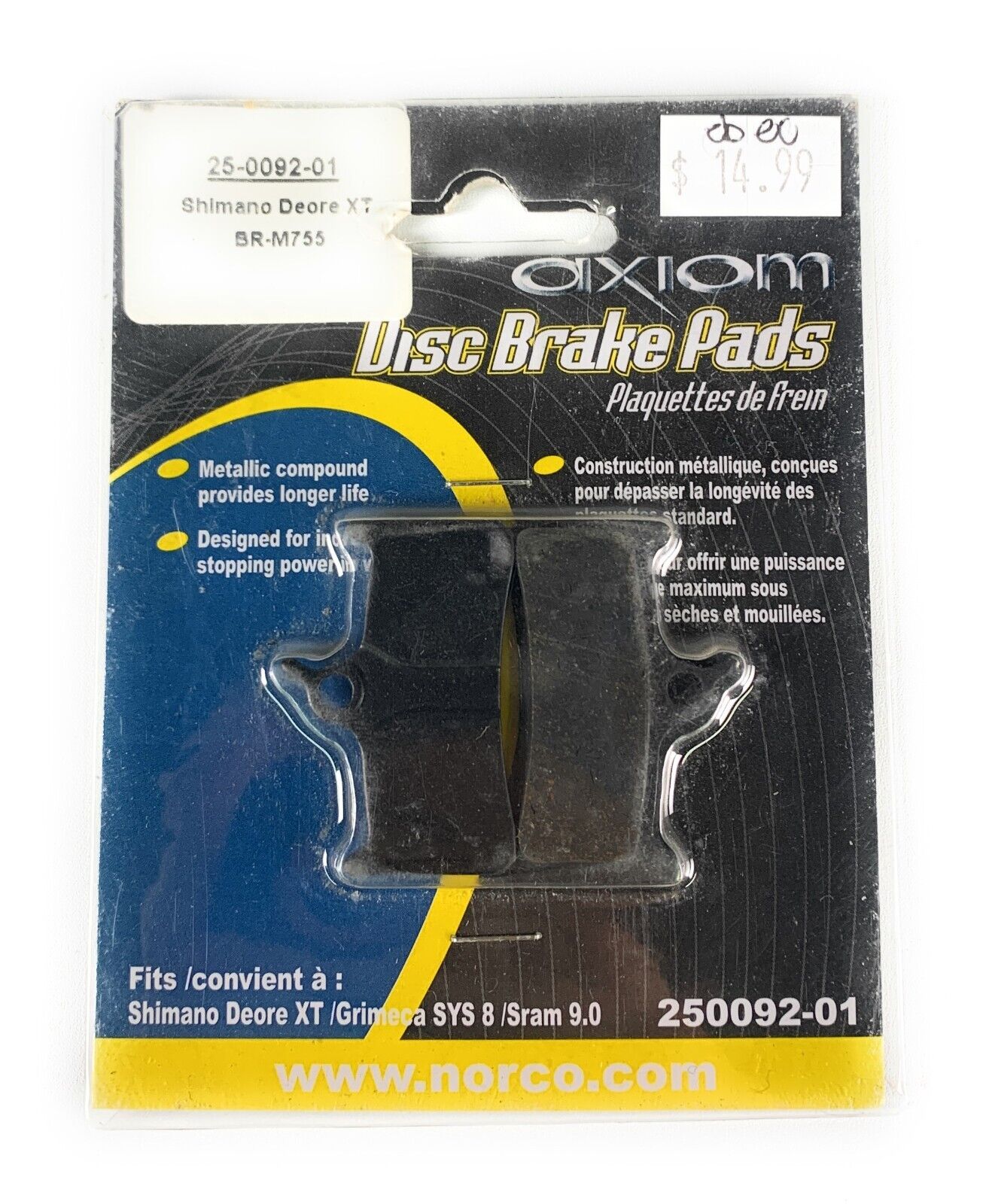 Axiom Metalllic Disc Brake Pads For Shimano Deore XT (4 POT)