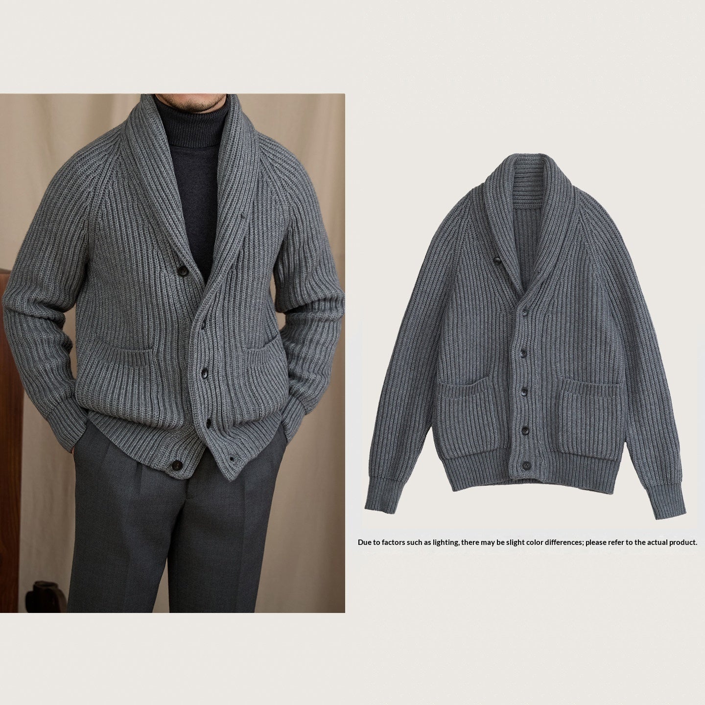 Gilet cardigan décontracté, chaud et élégant pour homme, idéal pour les trajets domicile-travail.