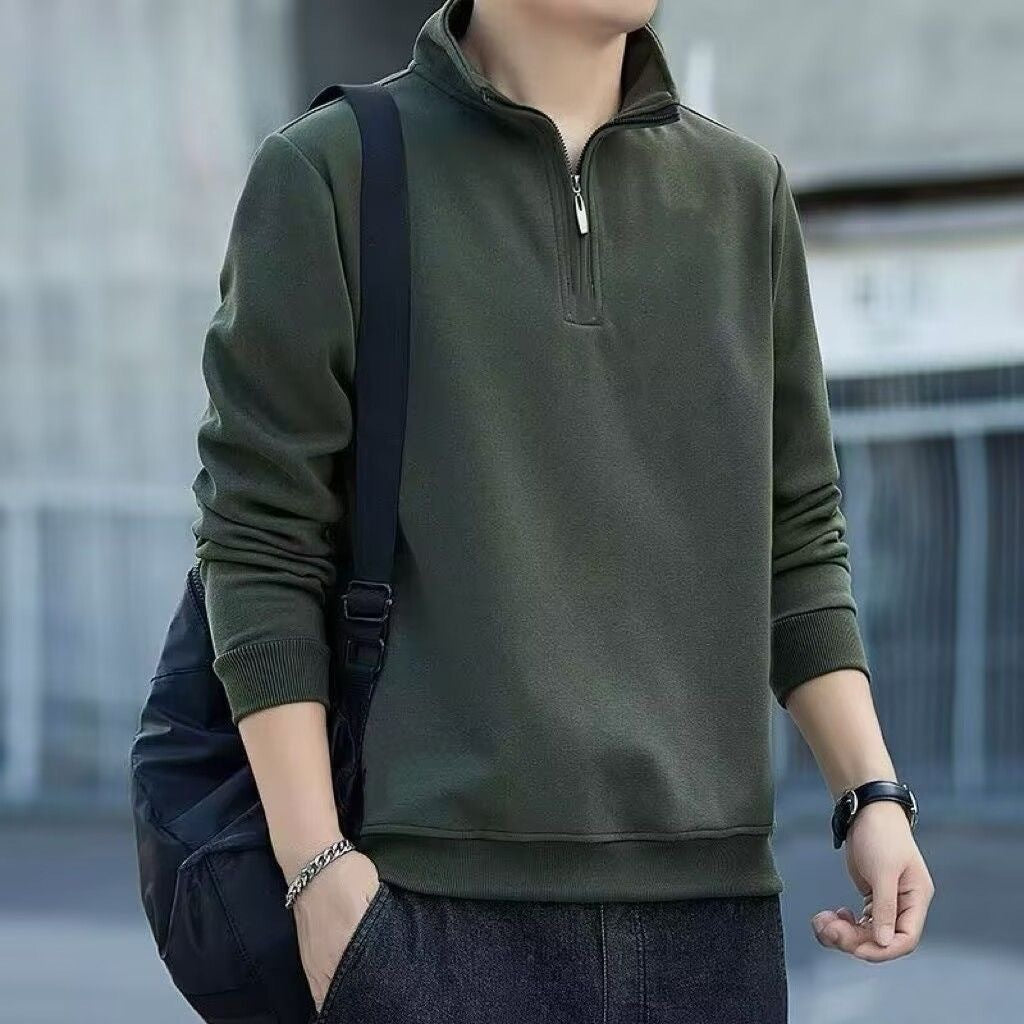 Sweat à capuche à manches longues et demi-zip patchwork rétro pour homme