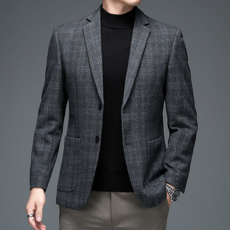 Blazer à carreaux élégant pour homme, style business décontracté