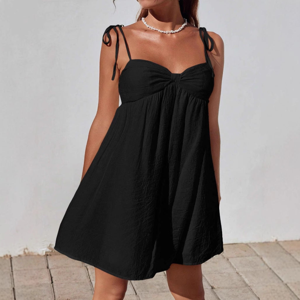 Robe nuisette mini élégante et confortable pour femme, unie et ample