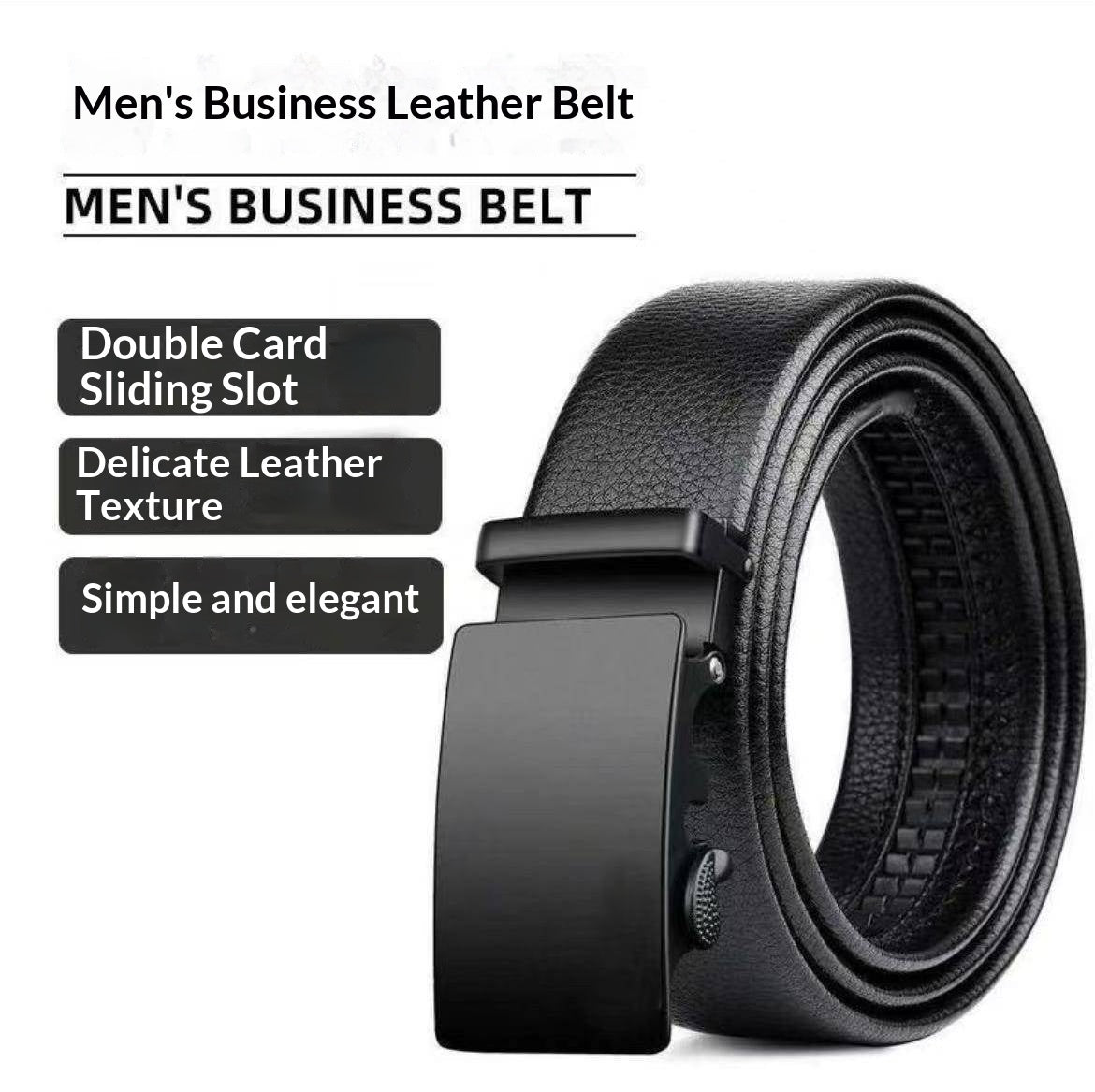Mens Smooth Leather Belt With Automatic Buckle 1 Piece - O'Callaghan Group