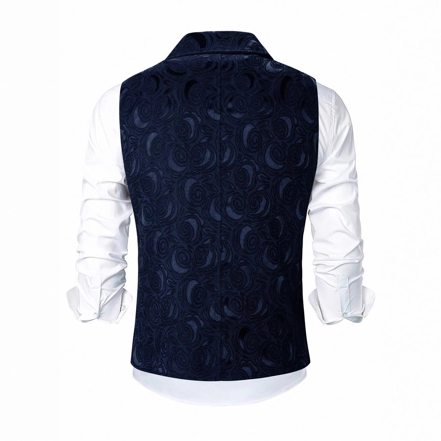 Mens Double-Breasted Chain-Attached Suit Vest