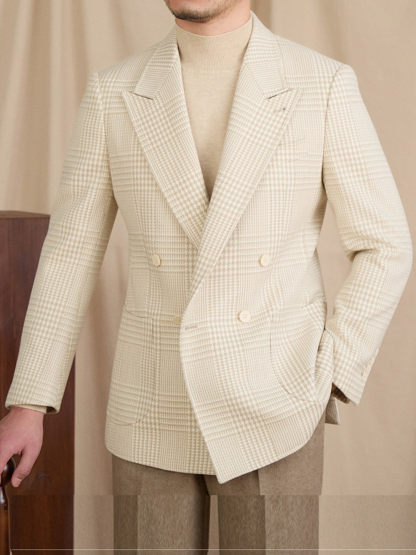 Italian-designed Double-breasted Casual Vintage Suit