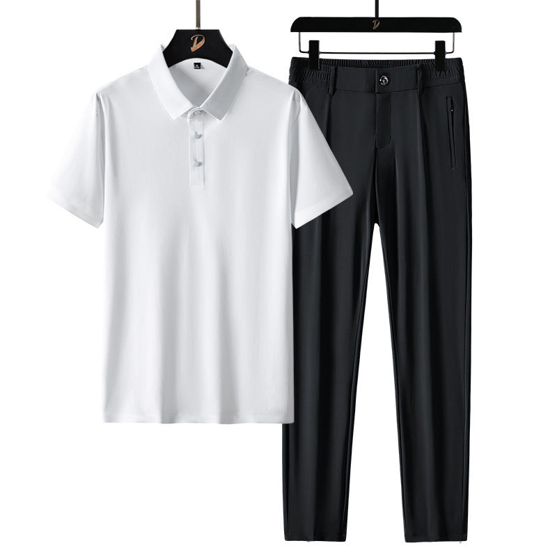 Costume en soie glacée pour homme, style business décontracté