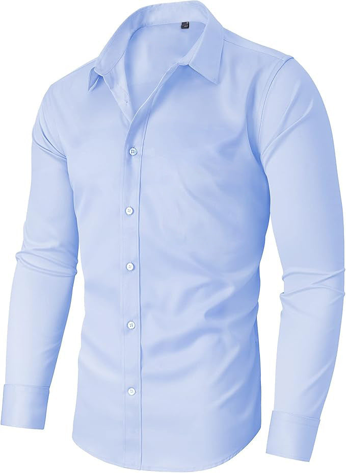 Mens Slim-Fit Solid-Color Work Shirt From Europe And The US - O'Callaghan Group