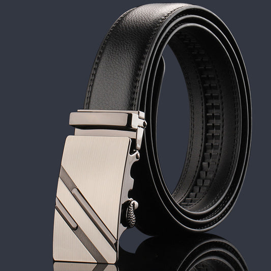 Ceinture homme en cuir véritable avec boucle automatique