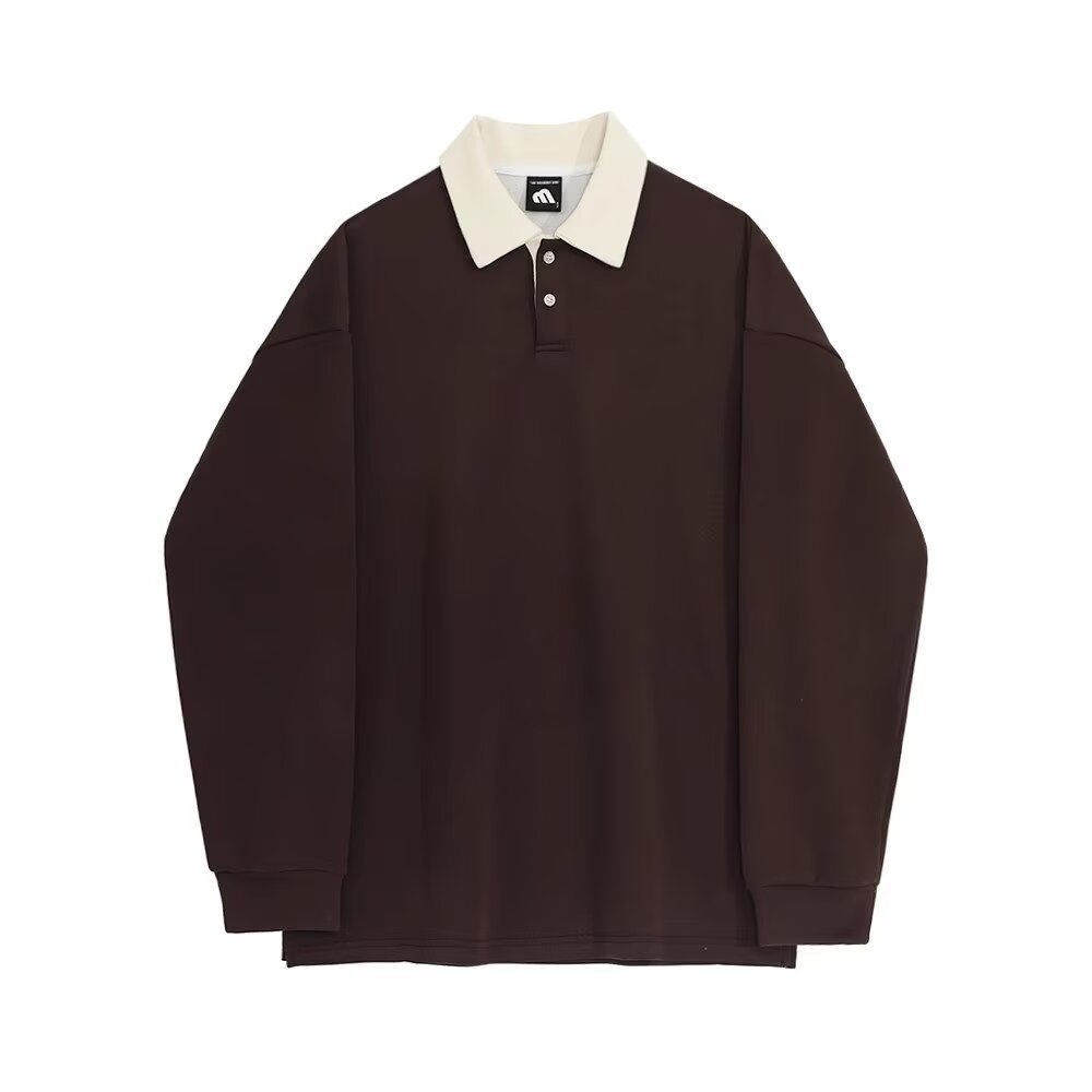 Sweat à capuche rétro à revers color-block pour homme, haut polyvalent à manches longues