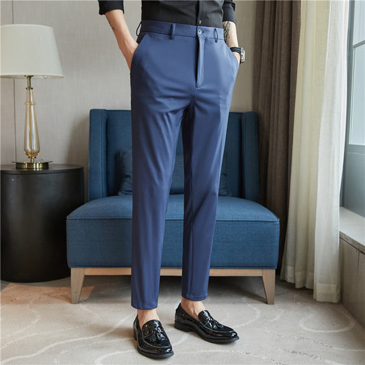 Mens Casual Solid-color Slim-fit Pants - O'Callaghan Group