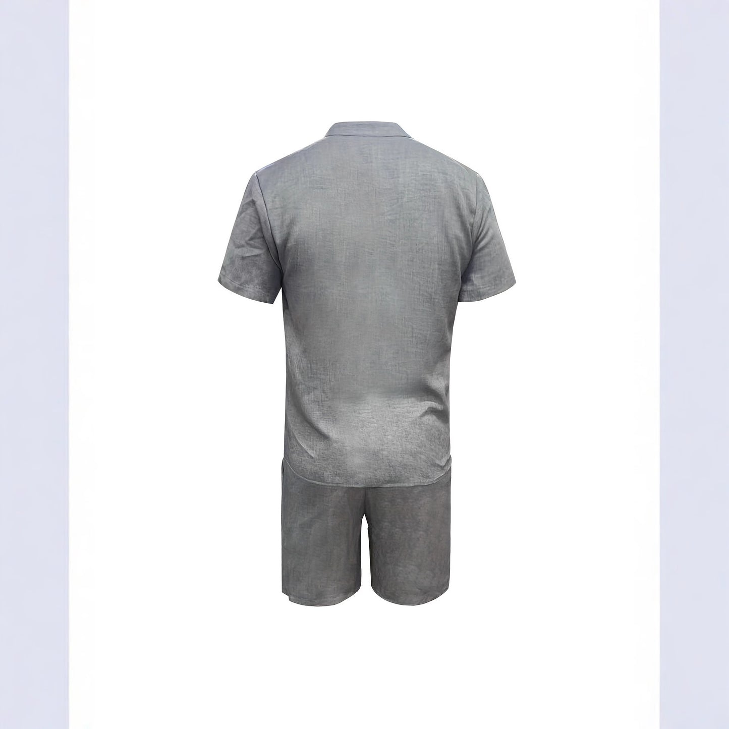 Cotton-linen Short-sleeve Shirt And Loose-fitting Shorts Two-piece Set