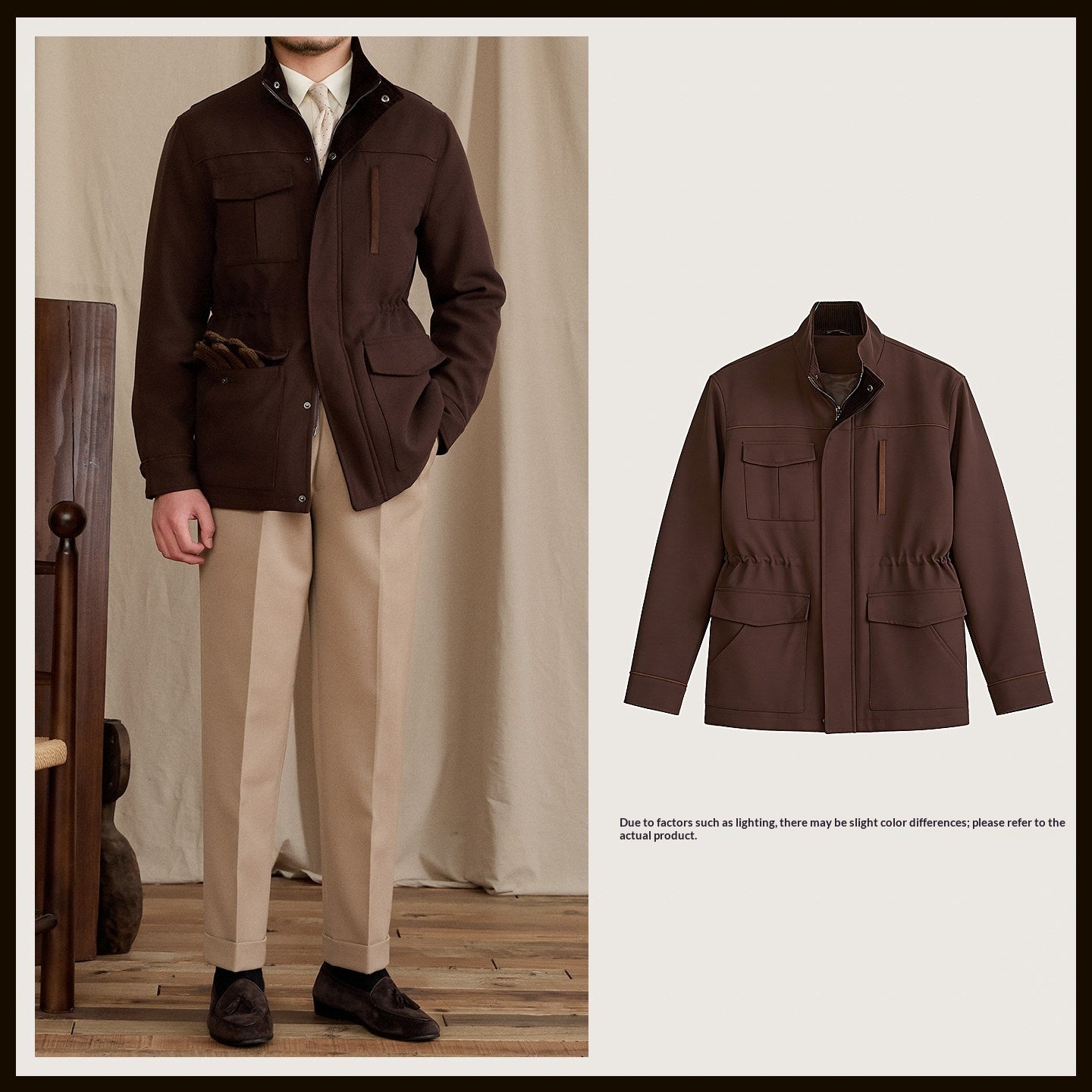 Vintage Stand-Up Collar Slim-Fit Bespoke Gentlemans Jacket