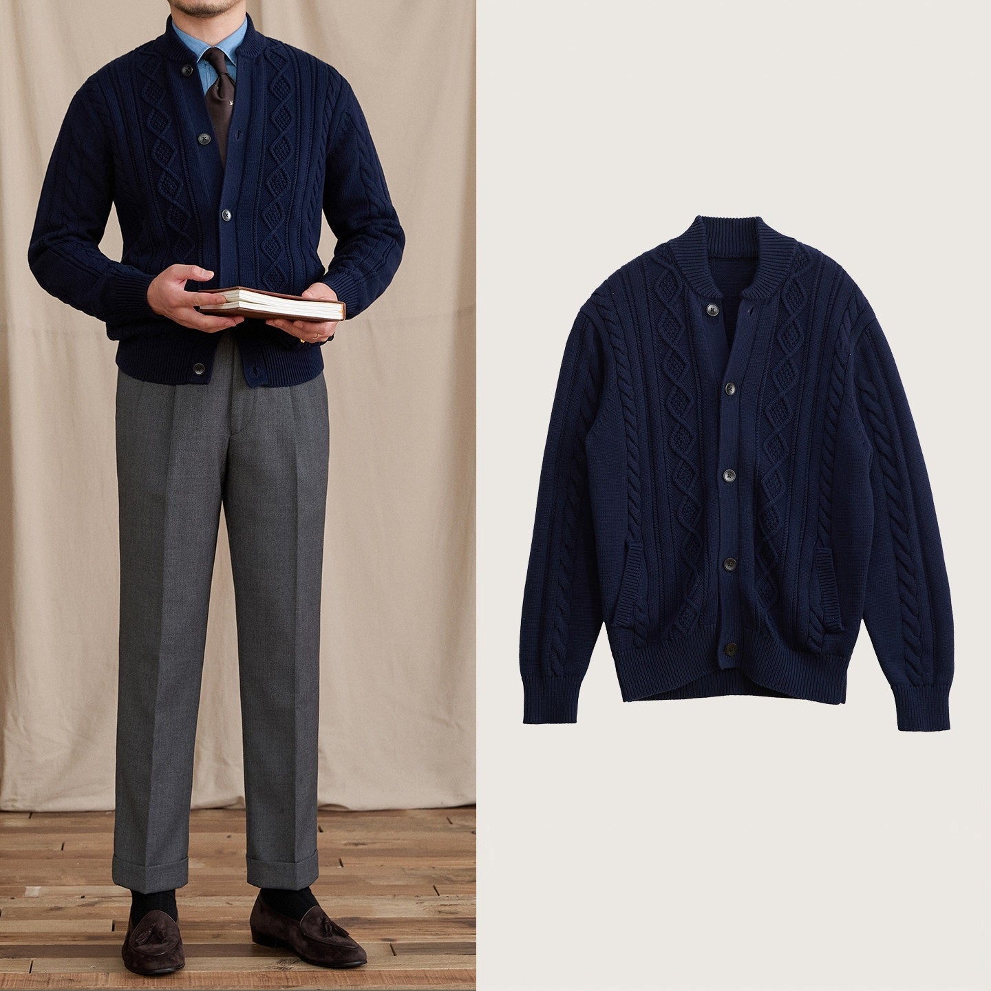 Manteau décontracté de haute qualité, taillé avec soin, dans un style britannique classique.