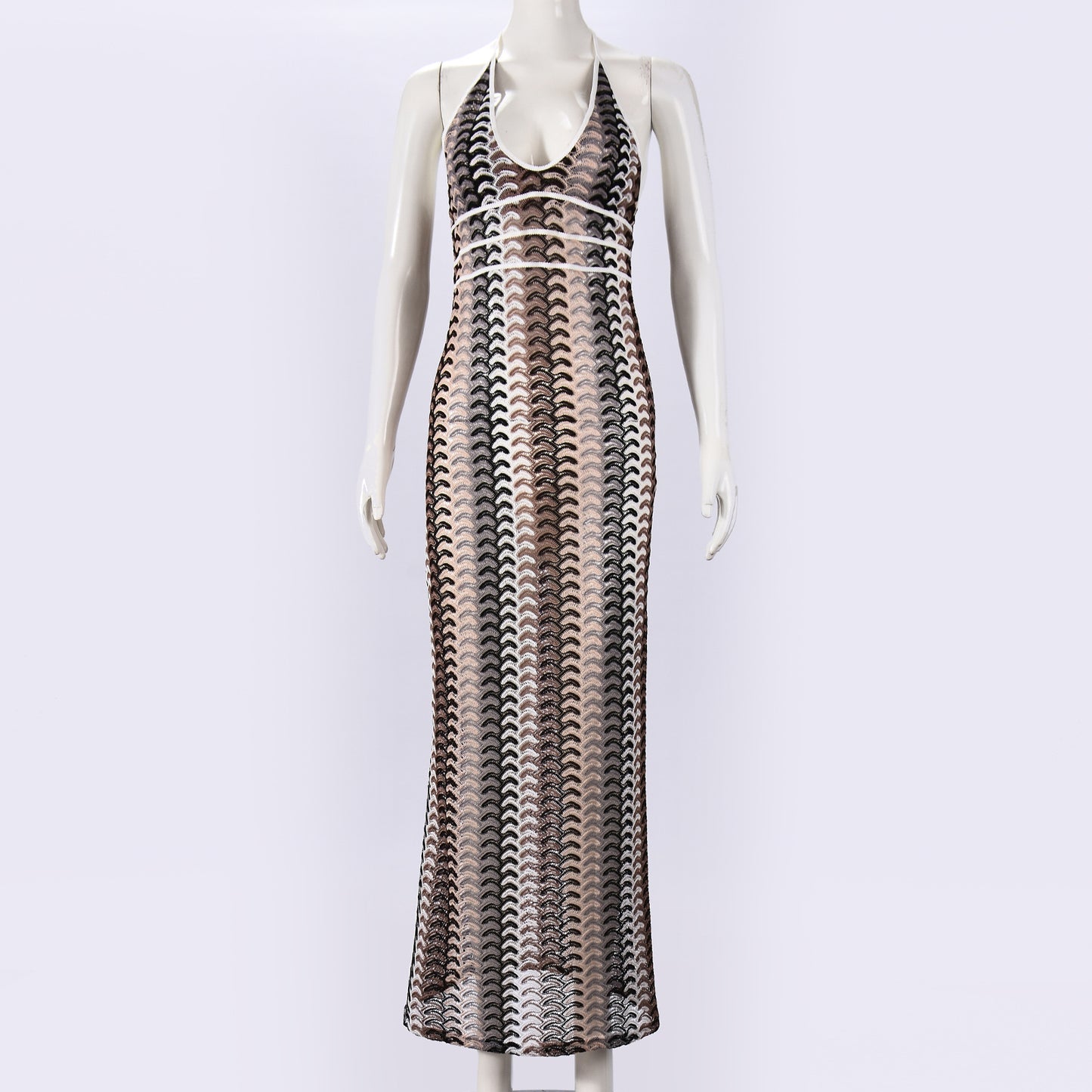 Robe débardeur rayée sexy et élégante pour femmes