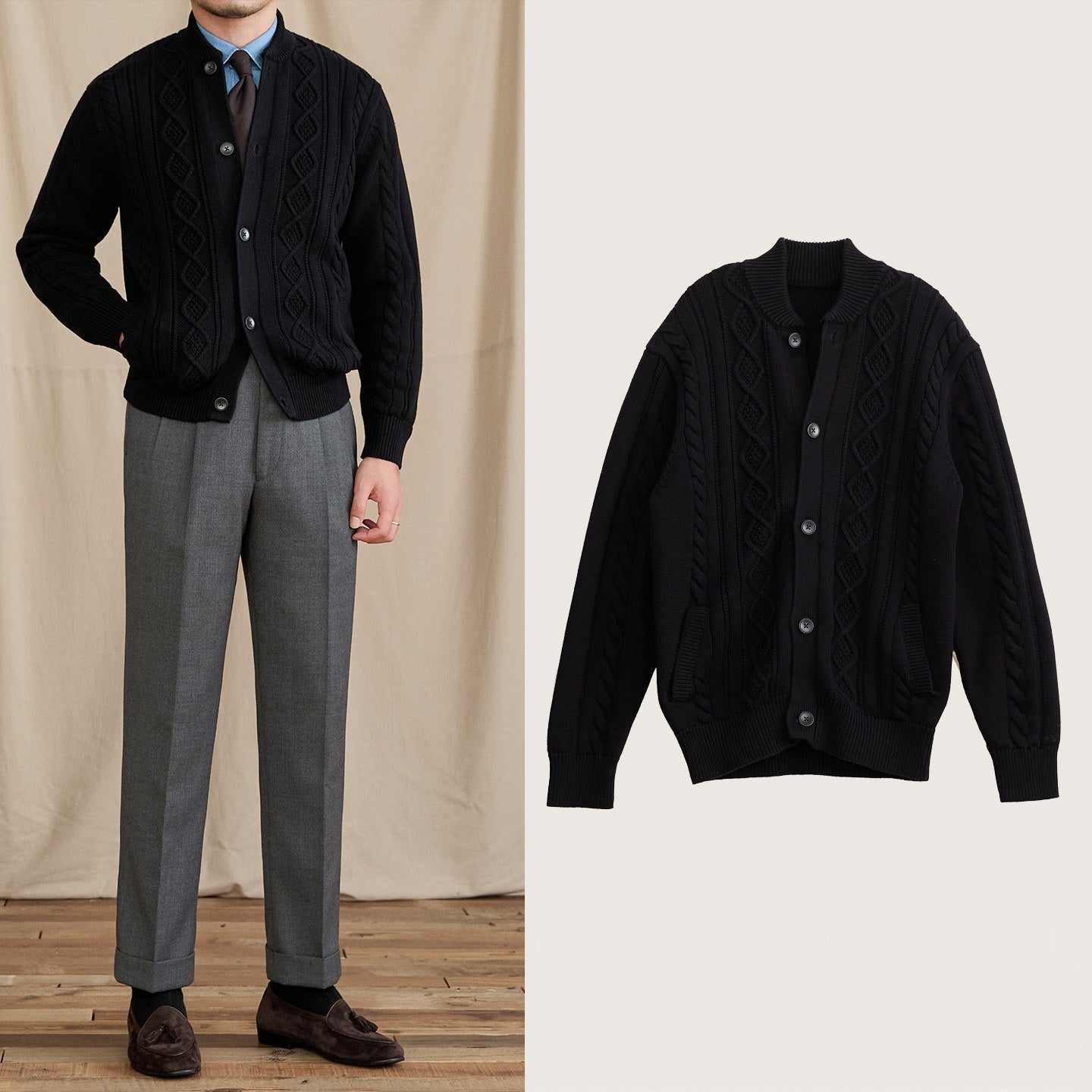 Manteau décontracté de haute qualité, taillé avec soin, dans un style britannique classique.