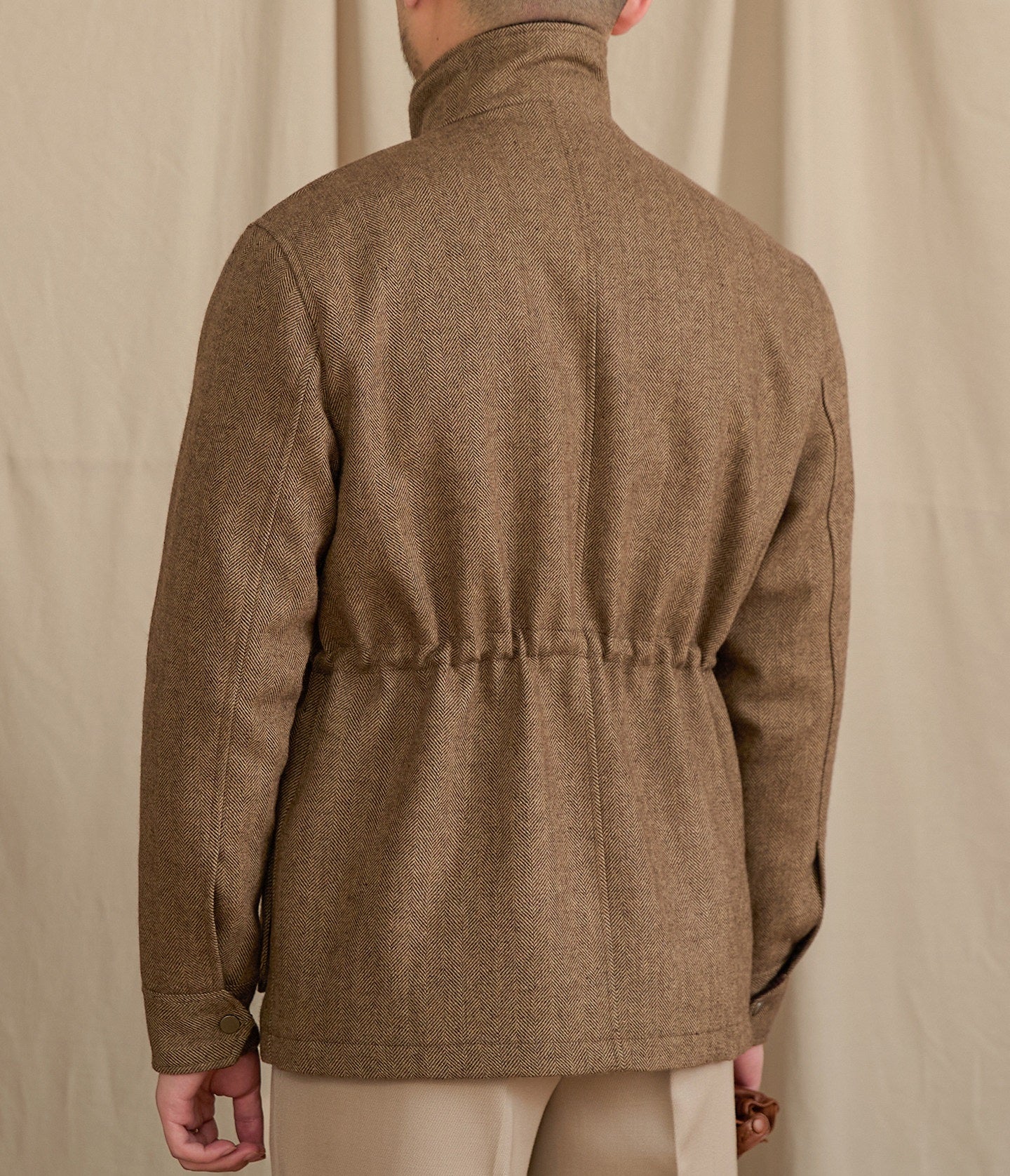 Thick Mens Italian-style Thermal Jacket With A Stand-up Collar