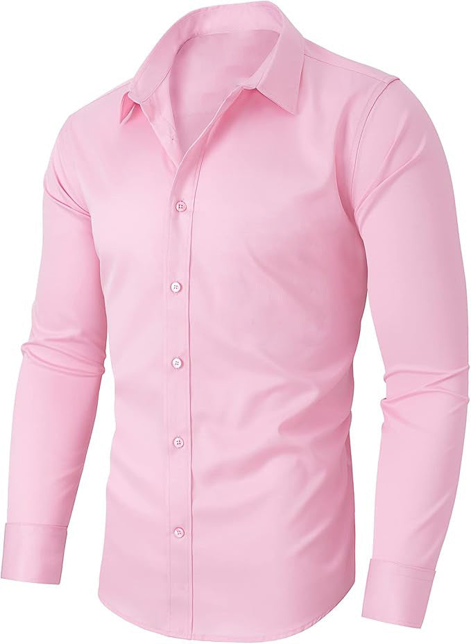 Mens Slim-Fit Solid-Color Work Shirt From Europe And The US - O'Callaghan Group