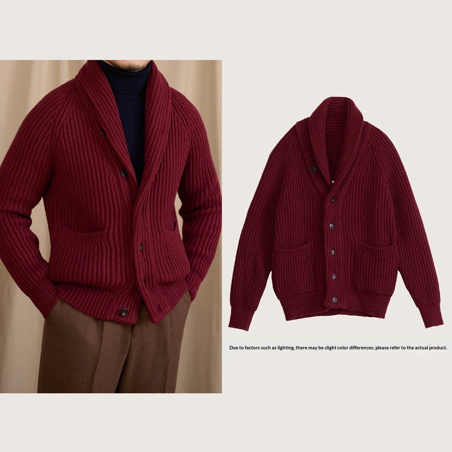 Gilet cardigan décontracté, chaud et élégant pour homme, idéal pour les trajets domicile-travail.